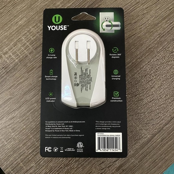 Brand New Dual USB Rotating Wall Charger - Picture 2 of 3